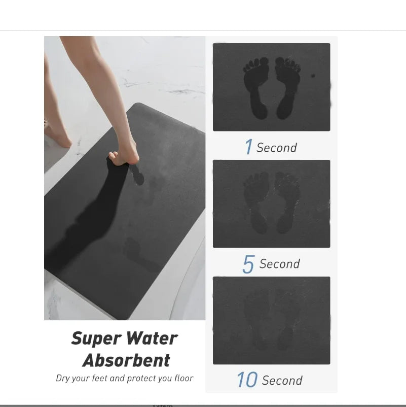 Demonstration of a Super Water Absorbent mat absorbing water over 1, 5, and 10 seconds.