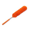 Orange telescopic electrostatic microfiber duster with an extendable stainless steel handle