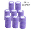 64 cabezales de cepillo de inodoro desechables de lavanda apilados en morado