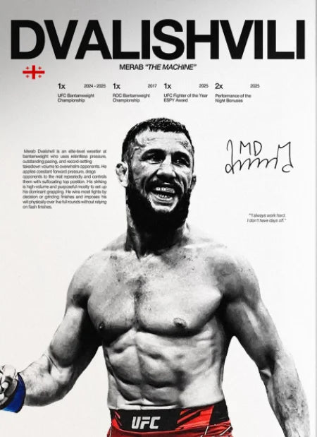 A muscular male fighter with a beard is shown in a black and white portrait for a canvas art print.