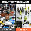 Comparación antes y después de un juego de ganchos metálicos para pared resistentes y ahorradores de espacio
