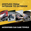 Image showing microfiber car care towels used to clean a car's interior and exterior.
