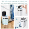 Three opening methods for a touchless trash can: kick sensor, infrared sensor, and one-click opening cover.