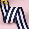 Black and white striped grosgrain ribbon for crafting and decorating
