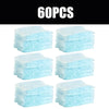A set of 60 pieces of light blue reusable duster refills for multi-surface cleaning.