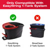 Vergleich eines EasyWring 1-Tank und eines RinseClean 2-Tank Moppschafts.