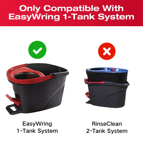 Vergleich eines EasyWring 1-Tank und eines RinseClean 2-Tank Moppschafts.