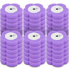 A set of purple, long-handled disposable toilet brush cleaning kits with stacked bristles.