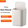 A white 15 liter basic manual trash can with a lid and a manual push switch.
