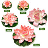 A collection of artificial lotus flowers in various sizes, ranging from 10cm to 60cm.