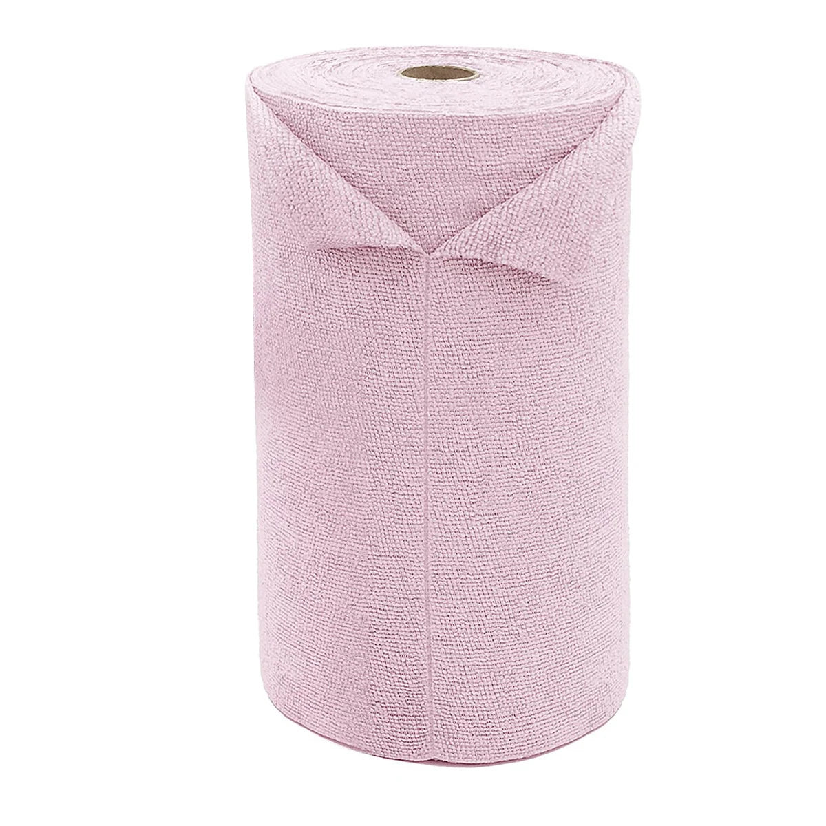 Roll of pink ultra-fine fiber tear-off towel for reusable cleaning cloths