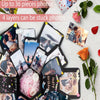 Sammlung geschichteter Fotoalben und Sticker, die 5 Schichten zeigen für DIY-Fotoalbumboxen für Erinnerungen