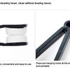 A black microfiber cleaning head with white pads shown in a tweezers design for eyeglass cleaning.