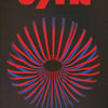 A graphic design featuring the word CYRK in red text above a radial pattern of red and blue lines on a dark background.