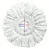 A white microfiber spin mop head with a circular base showing dimensions of 6.2 inch by 4.6 inch.