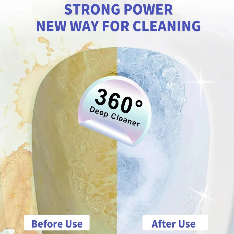 Comparison image showing a pumice stone cleaning product before and after use for stain removal.