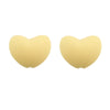 A pair of pale yellow silicone heart-shaped charm beads for DIY jewelry.