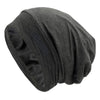 A dark gray adjustable silk-lined night cap for long hair and curls.