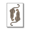 Canvas-Wandkunst mit stilisierter Darstellung eines Leoparden mit Gepardmuster