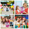 A collection of images showing a children's birthday gift, Christmas gift, and a digital money box for kids.