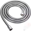 Silver coiled high-pressure handheld shower head with adjustable spray nozzle