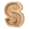 Piggy bank in the shape of the letter S, made of wood, for savings