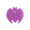 A purple temperature sensing dish scrubbing sponge shaped like a cat's head.