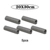 Five rolls of gray microfiber glass cleaning cloths, measuring 20x30cm each.