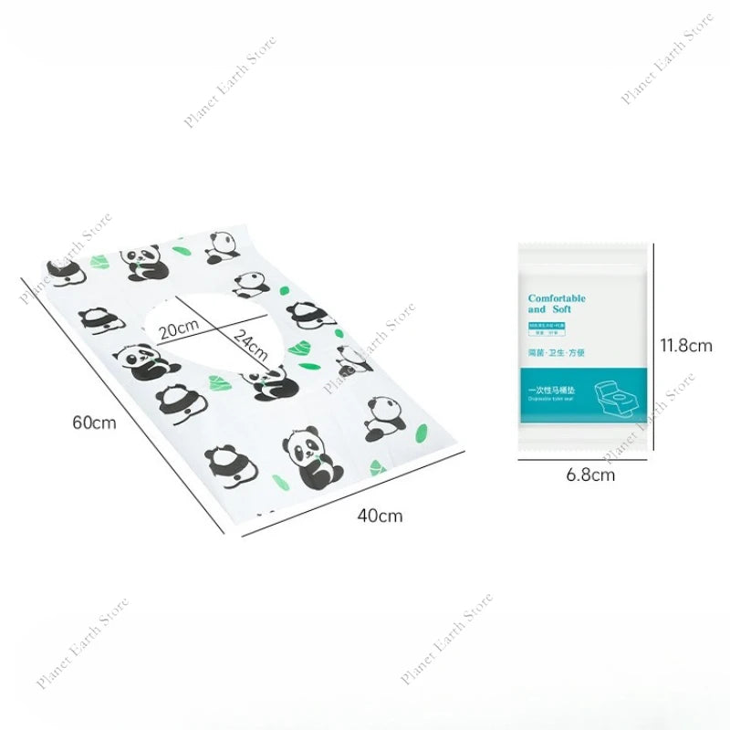A set of disposable printing seat covers, including a large sheet and smaller individual covers.