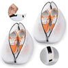 White mesh laundry bag with a zipper showing various shoes, socks, and bras inside