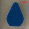 Three blue triangular floor brushes are shown against a light background.