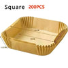 Quadratische Einweg-Airfryer-Backbleche in Beige, Maße 20x16 cm