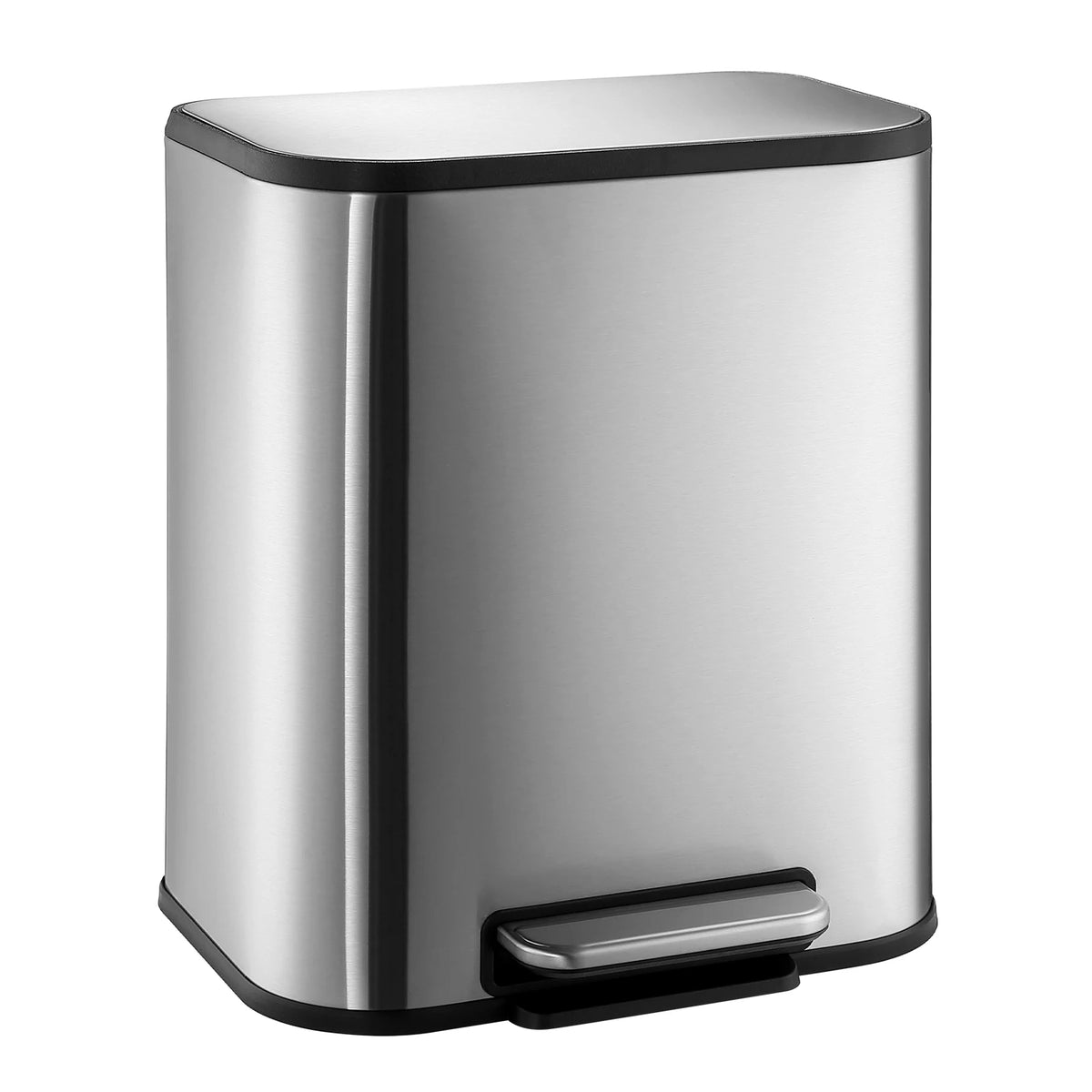 Stainless Steel Kitchen Trash Can with Soft-Close Lid
