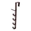 A dark brown door hook rack with multiple hooks for closet storage.