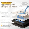 Querschnittdiagramm der 4-lagigen Abmatte mit Lederpads, Wollabsorptionsschicht und Gummi