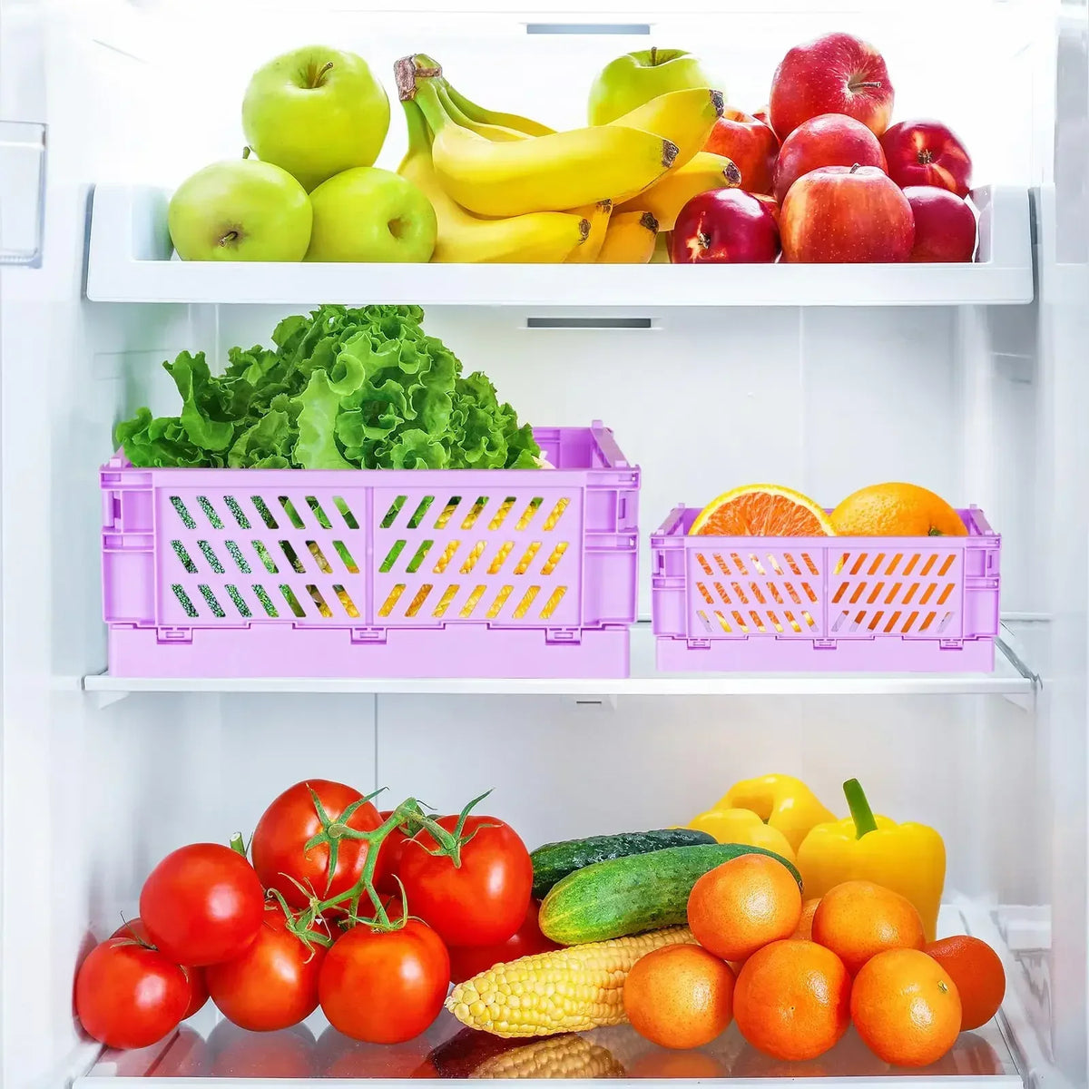 Foldable Plastic Storage Baskets (Set of 2)