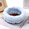 Light blue microfiber wrist sweatband set for face washing and skincare