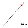 A long, thin drain auger with a claw hook tip and red handle for removing hair and debris.