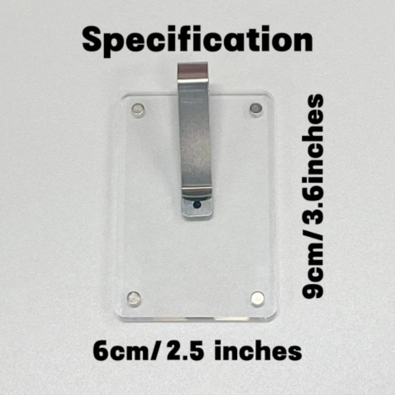 Klares Acryl-Fotoclip mit Metallvisor, 9x6 cm.