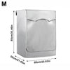 Silver Oxford washing machine cover featuring a roll edge design.