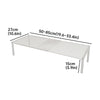A white adjustable extendable shoe cabinet organizer with dimensions ranging from 27cm to 85cm.