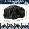 Black heavy-duty cover for an ATV, designed to provide all-round coverage and protection.