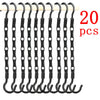 A pack of 20 black plastic clothes hangers for closet organization.