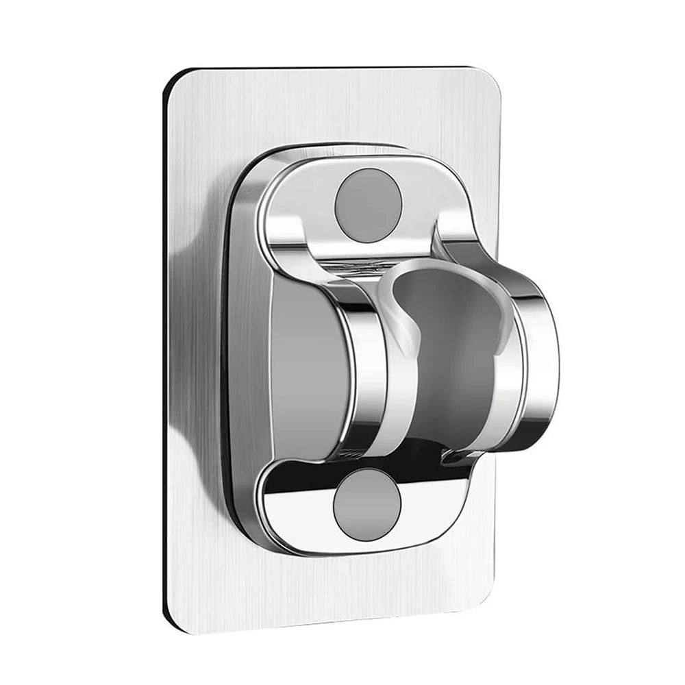 Pomme de douche chromée moderne avec plaque carrée et quatre commandes circulaires pour 4 modes de massage haute pression.
