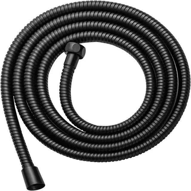 Black 8-mode high-pressure handheld shower head with an adjustable spray nozzle.