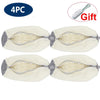 Four reusable beige shoe cleaning bags with gray clips shown for gift