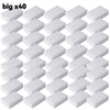 A set of forty white melamine cleaning sponges or magic erasers.
