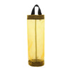 Distributeur de sacs de courses en filet jaune avec poignée noire.