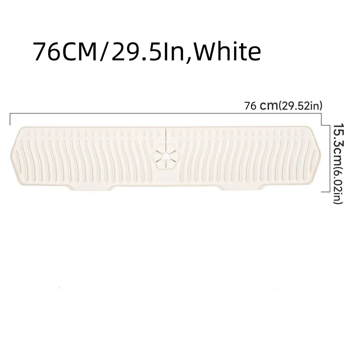 Weißes Silikon-Spülschutz und Abflussmatte, 76 cm x 15,3 cm