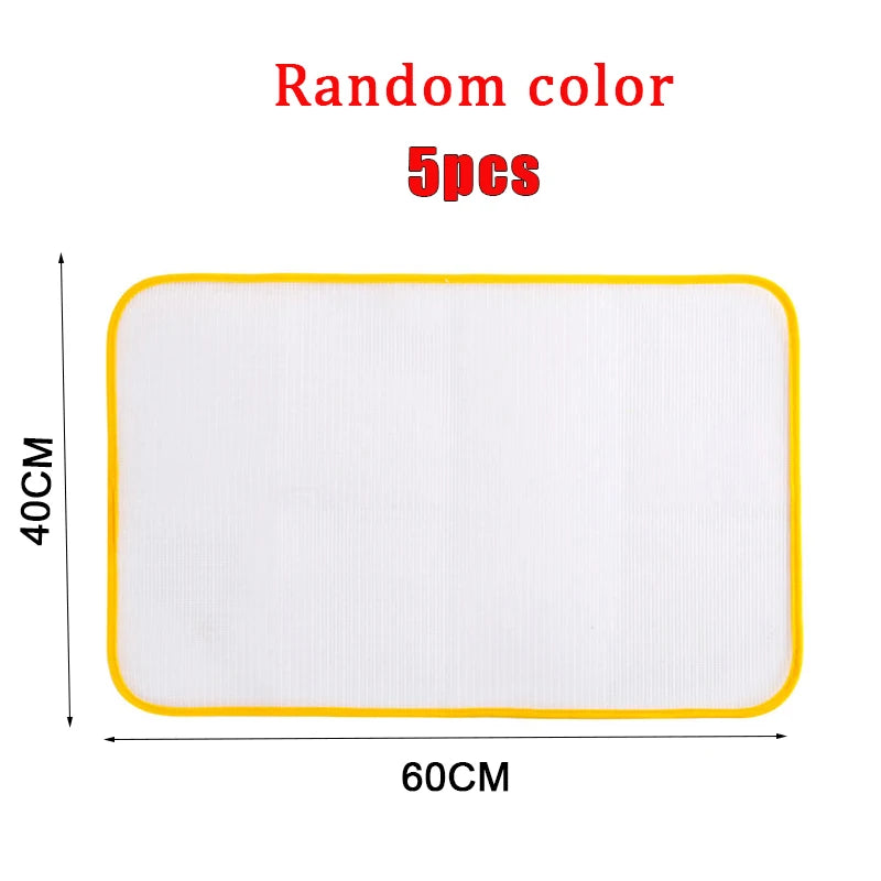 Five random color ironing protection mesh pads, 40cm by 60cm.